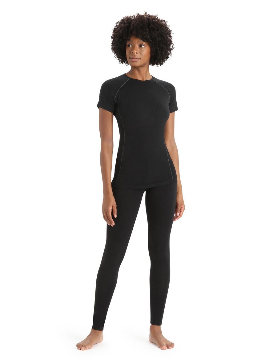 Black Icebreaker BodyfitZone™ Merino 150 Zone Short Sleeve Crewe Thermal Top Women's Base Layers | AU 1890GSOL